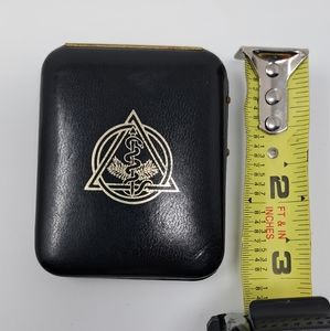 Rare Vintage Medical Snap Close Key Holder Leather Hardshell.